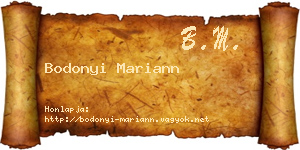 Bodonyi Mariann névjegykártya