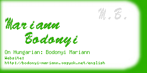 mariann bodonyi business card